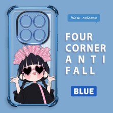 HONTINGA Xiaomi Redmi Note 14 Pro 4g ile Uyumlu Kılıf Şeffaf Kılıfı Kamera Koruyucu Basitlik Anti Düşme Kamera Korumalı Sevimli Kız Desen Yumuşak Silikon Couple Telefon Kılıfı Kadın ve Erkek Için Uygundur