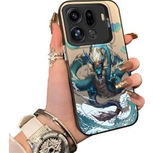HONTINGA Oppo Find X9 Pro 5g ile Uyumlu Kılıf Silikon Kenar Sert Arka Kamera Koruyucu Basitlik Anti Düşme Kamera Korumalı Ejderha Desen Couple Telefon Kılıfı Kadın ve Erkek Için Uygundur K1-1357