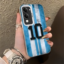 HONTINGA Vivo Y04 ile Uyumlu Kılıf Silikon Kenar Sert Arka Kamera Koruyucu Basitlik Anti Düşme Kamera Korumalı Messi Desen Couple Telefon Kılıfı Kadın ve Erkek Için Uygundur K1-1359