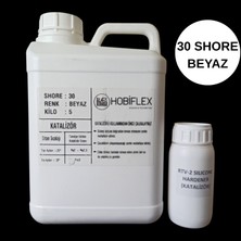 Hobiflex Rtv 2 Kalıp Silikonu 1. Sınıf Kalite Sert Sıvı Silikon 5 kg 30 Shore Beyaz Renk
