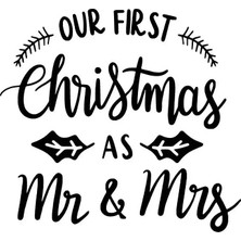 UAStudio Our First Christmas Sticker Oto Motor Laptop Duvar Folyo Sticker 15X15 cm