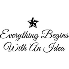 UAStudio With An Idea Sticker Oto Motor Laptop Duvar Folyo Sticker 15X7 cm