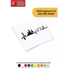 UAStudio Kalp Ritmi ve Kamp - Araç, Oto, Laptop, Duvar Uyumlu Sticker 25*12 cm
