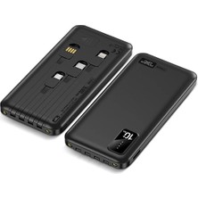 Temiz Pazar 10.000MAH Kablolu Dijital Göstergeli Powerbank Dahili Telefon Stand (Micro - Type C - Lightning)
