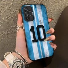 HONTINGA Samsung Galaxy A52S 5g ile Uyumlu Kılıf Silikon Kenar Sert Arka Kamera Koruyucu Basitlik Anti Düşme Kamera Korumalı Messi Desen Couple Telefon Kılıfı Kadın ve Erkek Için Uygundur K1-1359