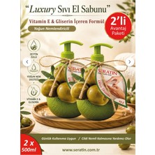 Seratin Luxury Sıvı El Sabunu Olive Dreams - Yoğun Nemlendiricili E Vitamini & Gliserin Özlü 2 x 500 ml