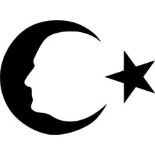 UAStudio Ay Yıldız Atatürk Silüet Sticker Oto Motor Laptop Duvar Folyo Sticker 40X28 cm