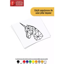 UAStudio Geometrik Unicorn At Sticker Oto Motor Laptop Duvar Folyo Sticker 20X32 cm