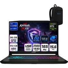 MSI Msı Katana 15 Hx Intel Core I9 14900HX 96 GB Ddr5 512 GB SSD Windows 11 Pro RTX5060 8gb 115W 15.6'' 2k QHD(2560X1440) 165Hz Gaming Laptop B14WFKRNP29