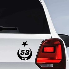 UAStudio Ay Yıldız Rize Plakası 53 Oto Cam Özel Yeni Kaliteli Kaliteli Sticker 11*8 cm