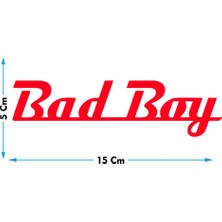 UAStudio Bad Boy Kötü Çocuk Oto Cam Yazısı 15X5 cm Araba Arkası Sticker Oto Cam Yazısı Kırmızı Siyah