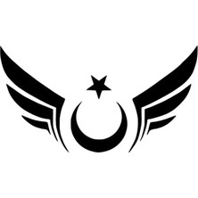 UAStudio Kanatlı Türk Bayrağı Sticker 30 x 15 cm