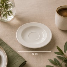 Bonnami Core Premium Porselen Kahve Fincan Tabağı 12 cm - Şık Minimalist Sade Sunum Tabağı