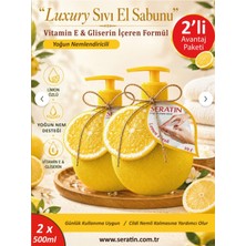 Seratin Luxury Sıvı El Sabunu Lemon Fresh - Yoğun Nemlendiricili E Vitamini & Gliserin Özlü 2 X500 ml