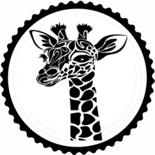 UAStudio Sevimli Zürafa Tasarım Sticker 20 x 20 cm