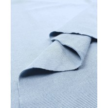 Kumaş Parça Gri Mavi Interlok Ribana Kumaş Esnek Yumuşak Tok Duruşlu Bluzluk & Elbiselik 140X250CM