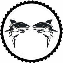 UAStudio Köpek Balıkları Tasarım Sticker 10 x 10 cm