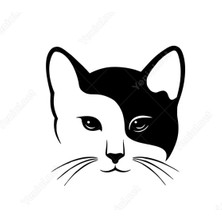 UAStudio Bıyıklı Kedi Sticker 10 x 10 cm