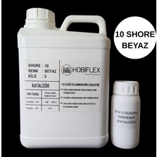 Hobiflex Rtv 2 Kalıp Silikonu 1. Sınıf Kalite Sıvı Silikon 5 kg 10 Shore Beyaz Renk