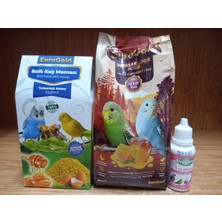 Eurogold Yavru Muhabbet Yemi 500 Gr+Euro Gold Ballı Yumurtalı Kuş Maması 100 Gr+Birdworl Kuşlar Için A,d,c ve E Içerikli Vitamin Damlası 30 ml