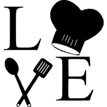 UAStudio Love Cooking Sticker Oto Motor Laptop Duvar Folyo Sticker 25 x 27 cm