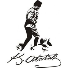 UAStudio Mustafa Kemal Atatürk Oto Motor Laptop Duvar Folyo Sticker 40X48 cm