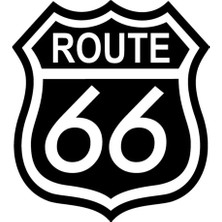 UAStudio Route 66 Amblem Oto Özel Yeni Kaliteli Kaliteli Sticker Siyah 30 x 33 cm