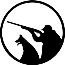 UAStudio Nişan Almış Avcı ve Köpeği - Araç, Oto, Laptop, Duvar Uyumlu Sticker 15*15 cm