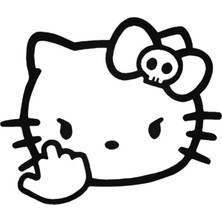 UAStudio Hello Kitty Oto Motor Laptop Duvar Folyo Sticker 20 x 16 cm