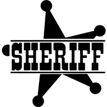 UAStudio Sheriff Amblem Sticker Oto Motor Laptop Duvar Folyo Sticker 10X10 cm