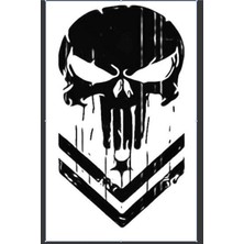 UAStudio Punisher Oto Motor Laptop Duvar Folyo Sticker 10 x 14 cm