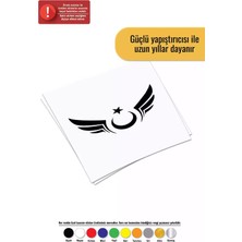 UAStudio Kanatlı Türk Bayrağı Sticker Oto Motor Laptop Duvar Folyo Sticker 25 x 12 cm