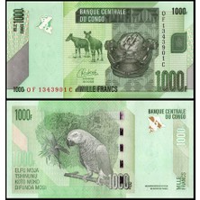 Emir Koleksiyon Coin & Paper Collection Kongo 2022 Yılı 1000 Francs Kağıt Para Çil ( Unc ) Koleksiyon Yabancı Para