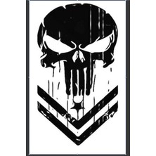 UAStudio Punisher Oto Motor Laptop Duvar Folyo Sticker 15 x 21 cm