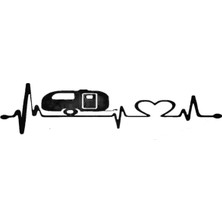 UAStudio Nabız Oto Karavan Oto Motor Laptop Duvar Folyo Sticker 15X3 cm
