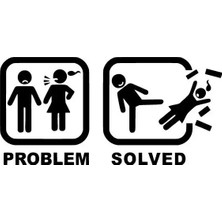 UAStudio Problem Solved Sticker Oto Motor Laptop Duvar Folyo Sticker 40X20 cm