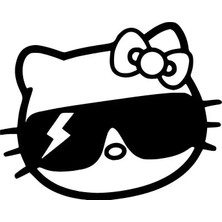 UAStudio Hello Kitty Cool - Araç, Oto, Laptop, Duvar Uyumlu Sticker 10*8 cm