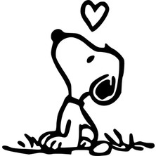 UAStudio Aşık Snoopy Sticker Oto Motor Laptop Duvar Folyo Sticker 40X40 cm