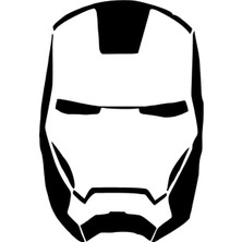 UAStudio Ironman Kafası Sticker Oto Motor Laptop Duvar Folyo Sticker 20X30 cm
