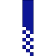 UAStudio Damalı Spor Oto Kaput Şerit Sticker Lacivert 70 x 13 cm