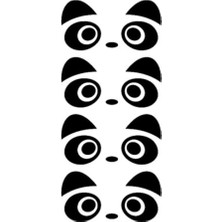 UAStudio Sevimli Panda Oto Motor Laptop Duvar Folyo Sticker 15 x 34
