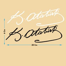 UAStudio Kemal Atatürk Imzası 2 Adet Oto Cam Yazısı 20X6 cm Araba Arkası Sticker Oto Cam Sticker Yazı