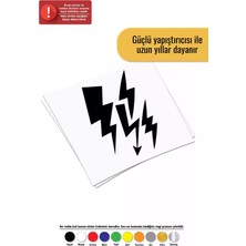 UAStudio Şimşek Seti 4lü - Araç, Oto, Laptop, Duvar Uyumlu Sticker 15*22 cm