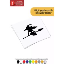 UAStudio Süpürgeli Cadı - Araç, Oto, Laptop, Duvar Uyumlu Sticker 15*12 cm