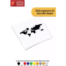 UAStudio Dünya Haritası Sticker Oto Motor Laptop Duvar Folyo Sticker 40 x 24 cm