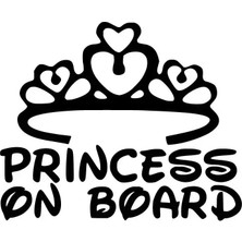 UAStudio Princess On Board Sticker Oto Motor Laptop Duvar Folyo Sticker 10X8 cm