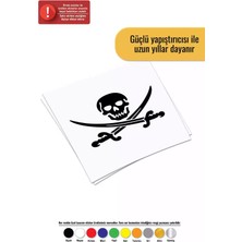 UAStudio Korsan Arması Sticker Oto Motor Laptop Duvar Folyo Sticker 25 x 20 cm