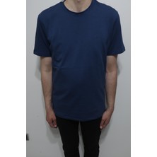 Santa Fistan Store Erkek Düz Spor Kesim Rahat Kalıp Bisiklet Yaka Basic T-Shirt