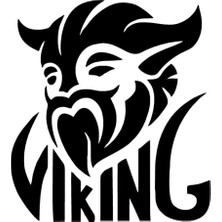 UAStudio Boynuzlu Viking Sticker Oto Motor Laptop Duvar Folyo Sticker 10X11 cm
