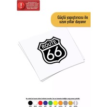 UAStudio Route 66 Amblem Sticker Oto Motor Laptop Duvar Folyo Sticker 10 x 11 cm